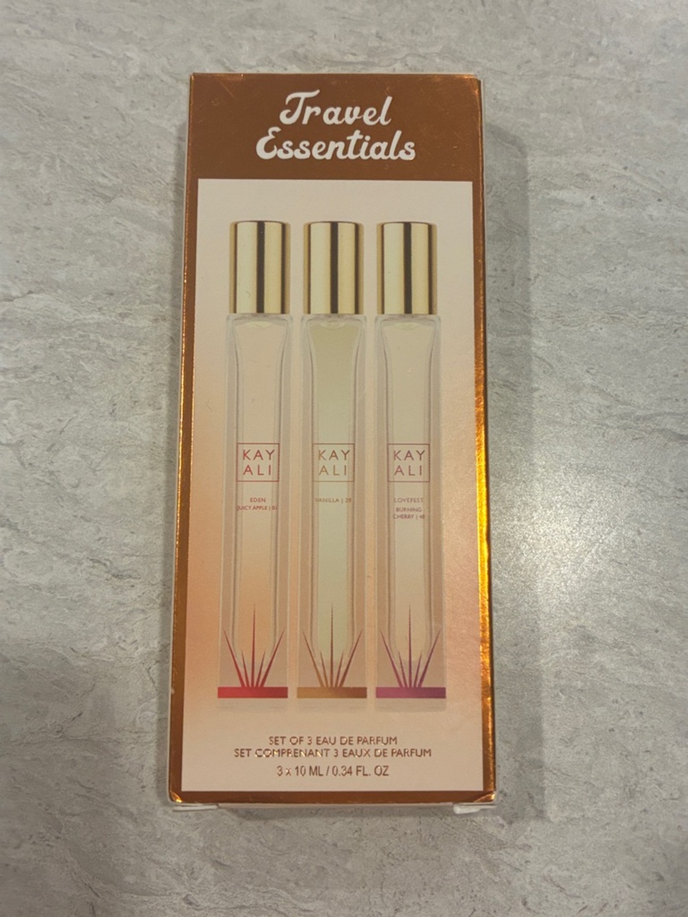 Kayali Travel Essentials 3-Piece Roller Perfume Set - Gold & Pink Accents